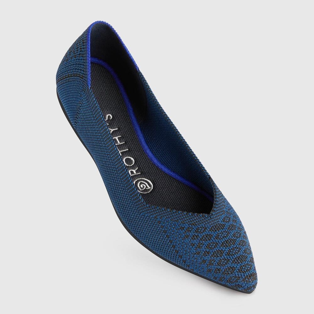 Rothy’s The Point Deep Teal Python Retired Unicorn‎ Women’s Size 10.5